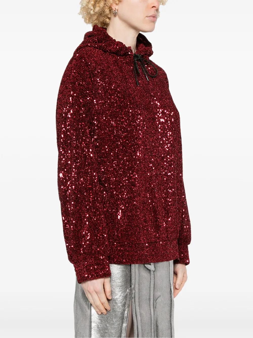 Stine Goya Sequin Oversize Hoodie In Rot