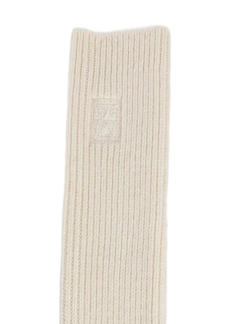 TOTEME Geribbelde handschoenen met logo - Beige