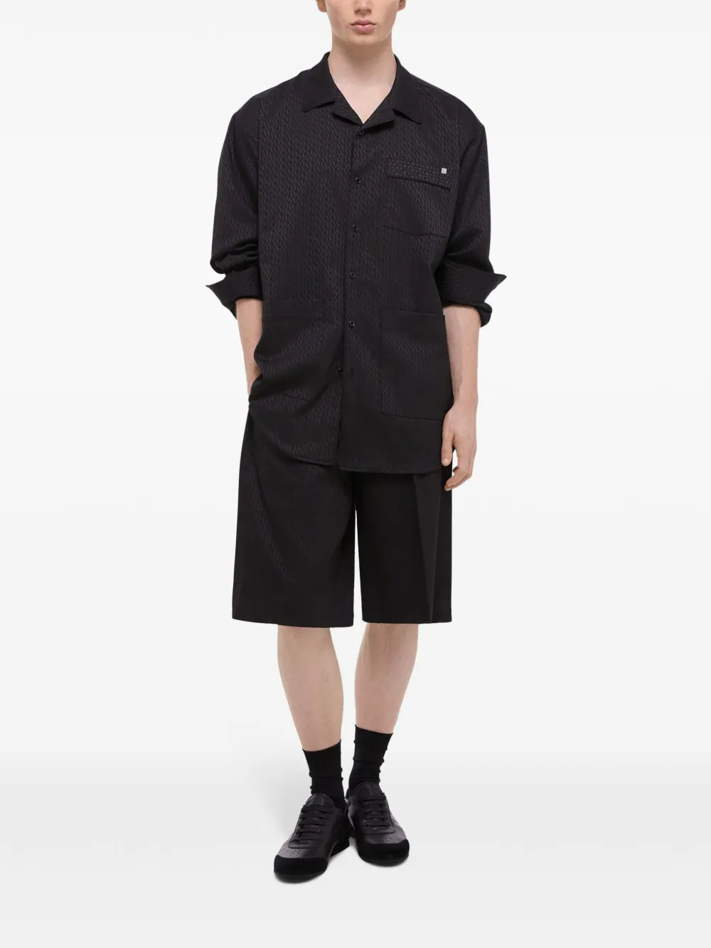 Helmut Lang Overhemd met geometrische print - Zwart
