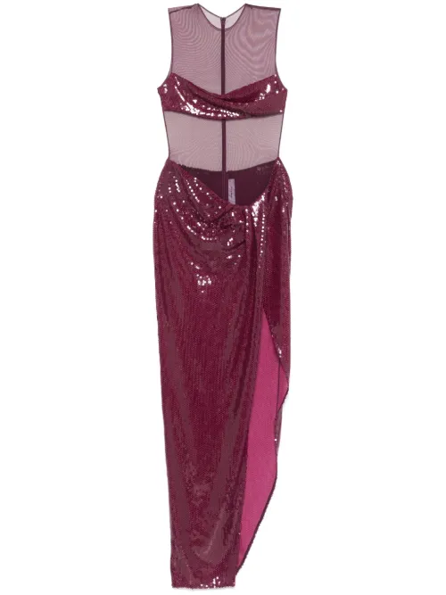 Robe ornée de sequins à coupe longue - Alex Perry - Modalova