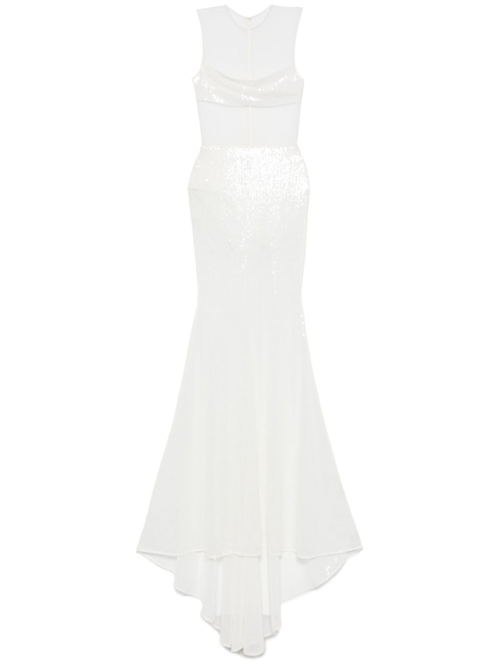 Alex Perry sequinned mesh gown - White