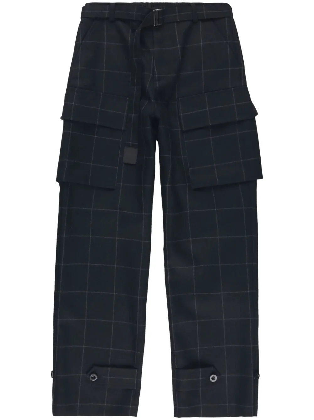 sacai Windowpane trousers | Black | Image 1
