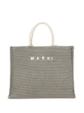 Marni logo-embroidered tote bag - 00V51 DUSTY OLIVE