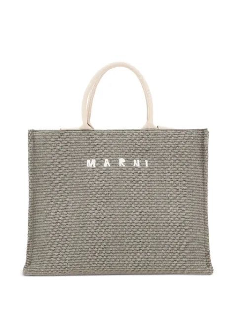 Marni logo-embroidered tote bag