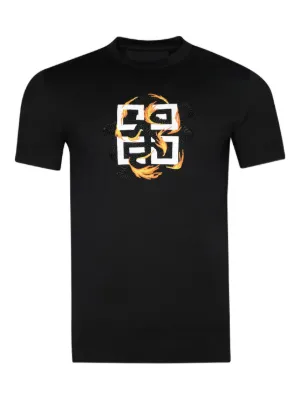Balenciaga BB Icon stencil-print T-shirt | Black | FARFETCH SG