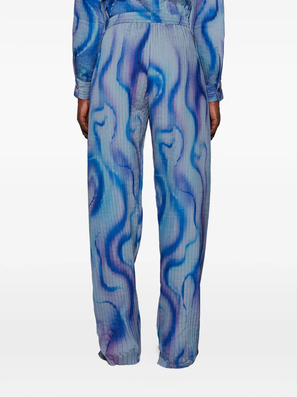 Pleated All-Over Print Trousers