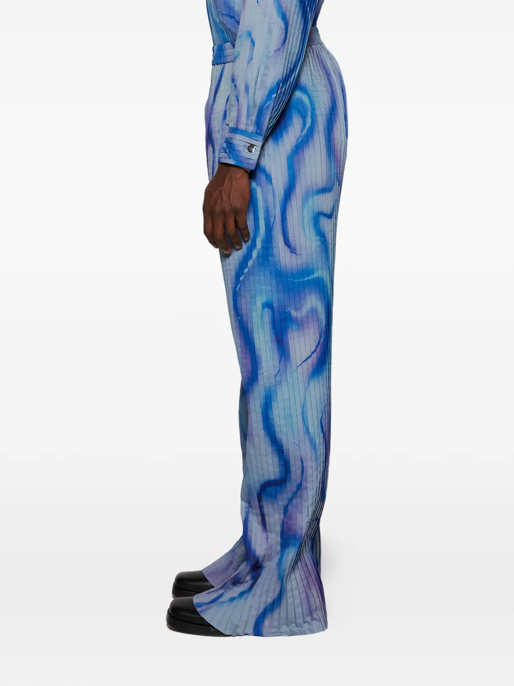 Pleated All-Over Print Trousers