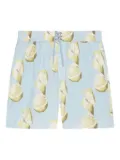 Givenchy lemon-print seersucker swim shorts - Blue
