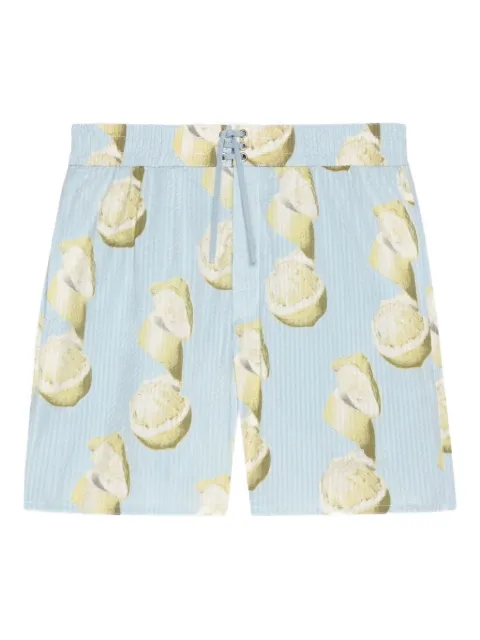 Givenchy lemon-print seersucker swim shorts