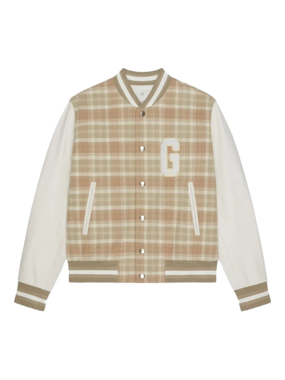 Givenchy checked varsity jacket Beige