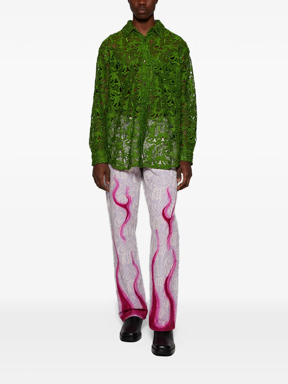 Casella Meyer jacquard flame jeans - Paars