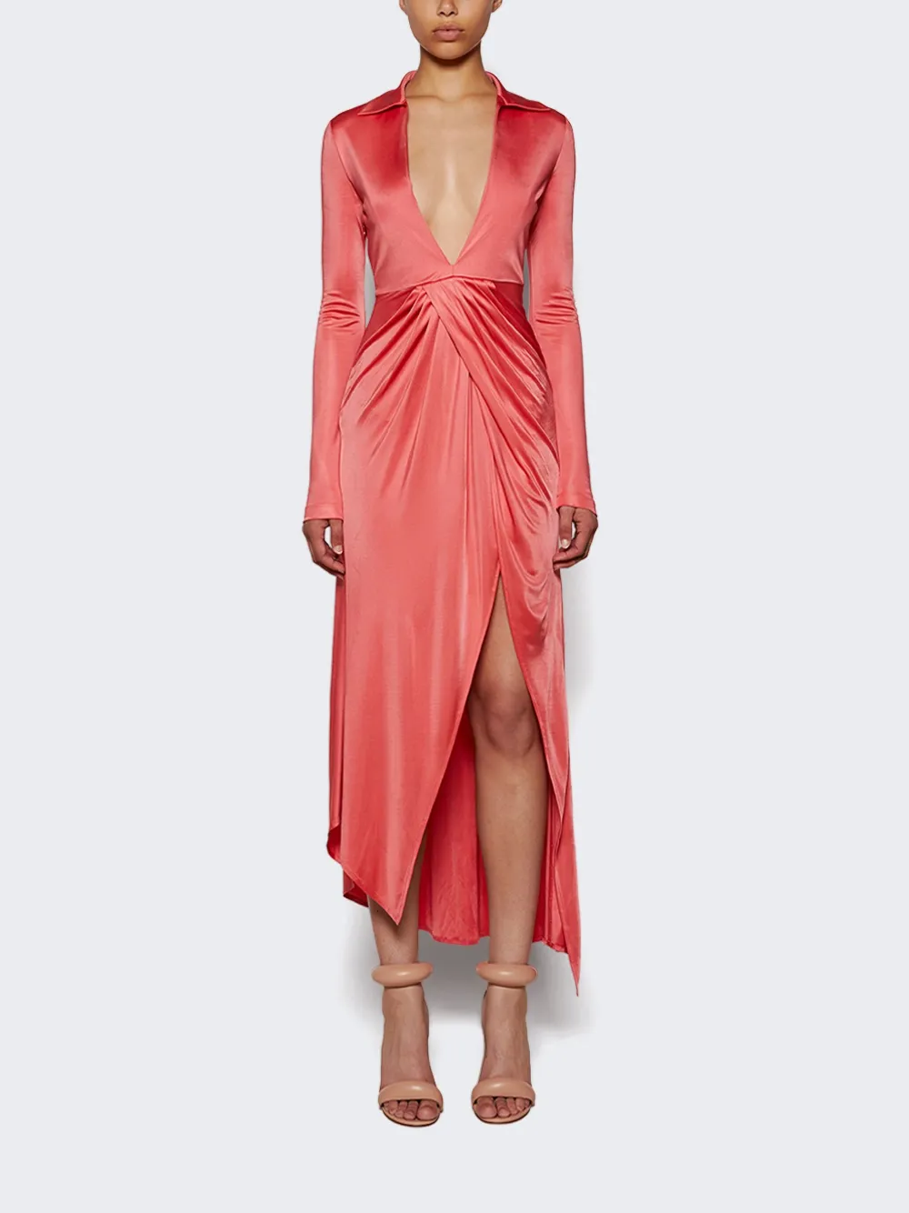 Givenchy Gedrapeerde midi-jurk Roze