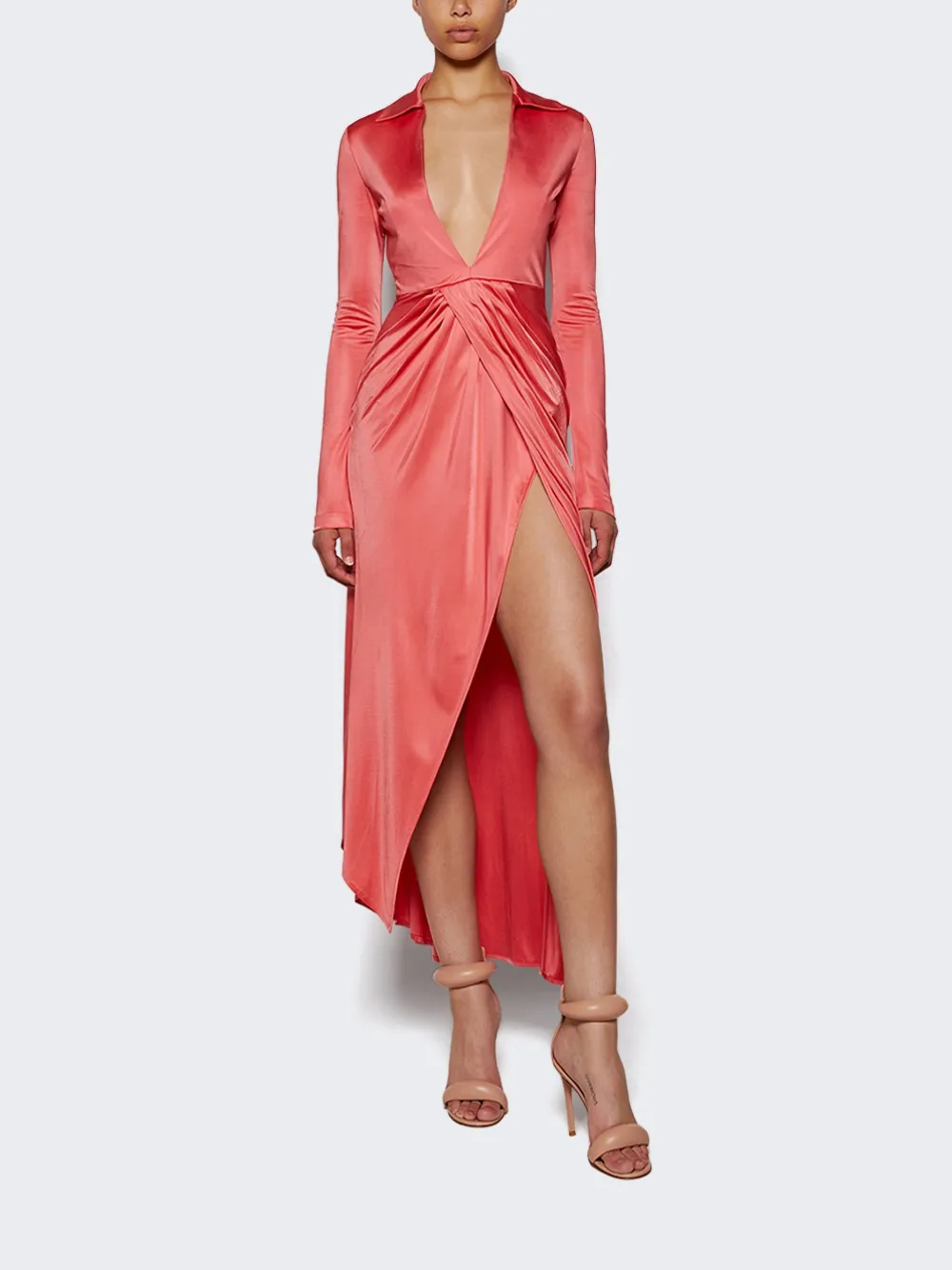 Givenchy Gedrapeerde midi-jurk Roze