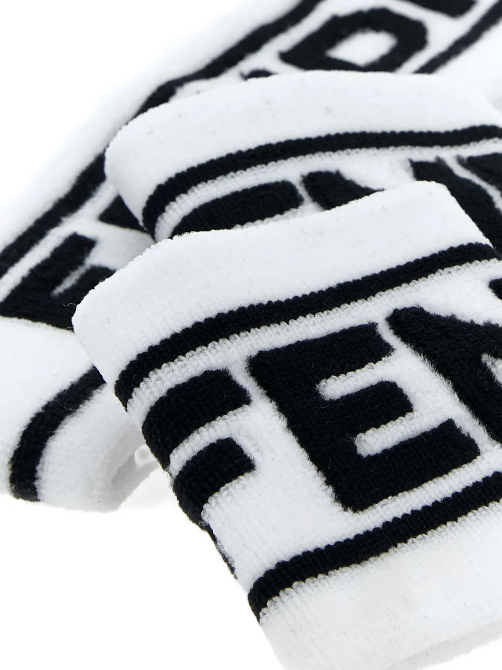 FENDI Hoofdband en polsbanden met logo Wit
