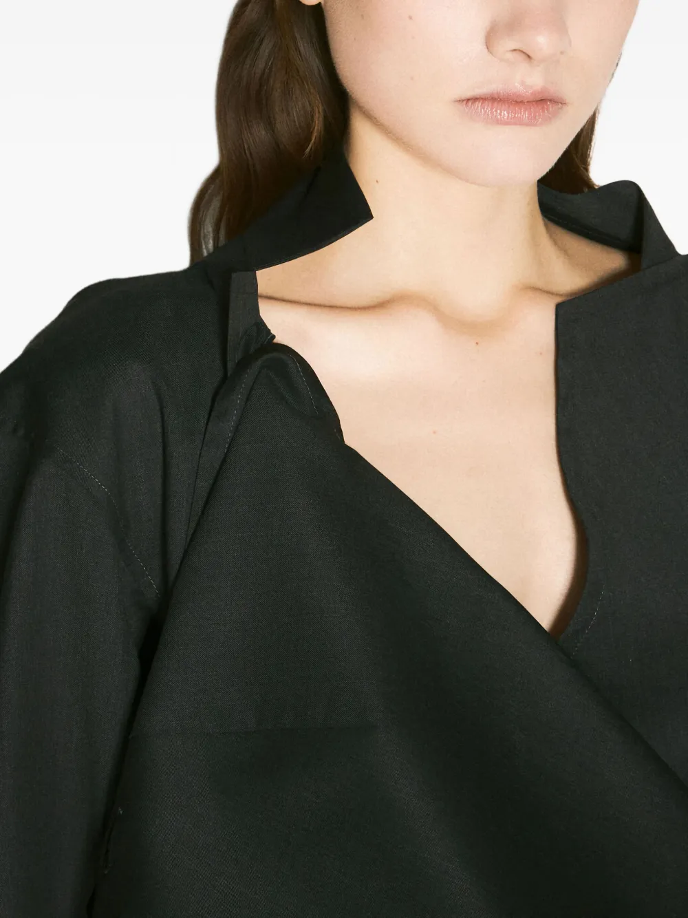 Vivienne Westwood draped asymetrical shirt Zwart