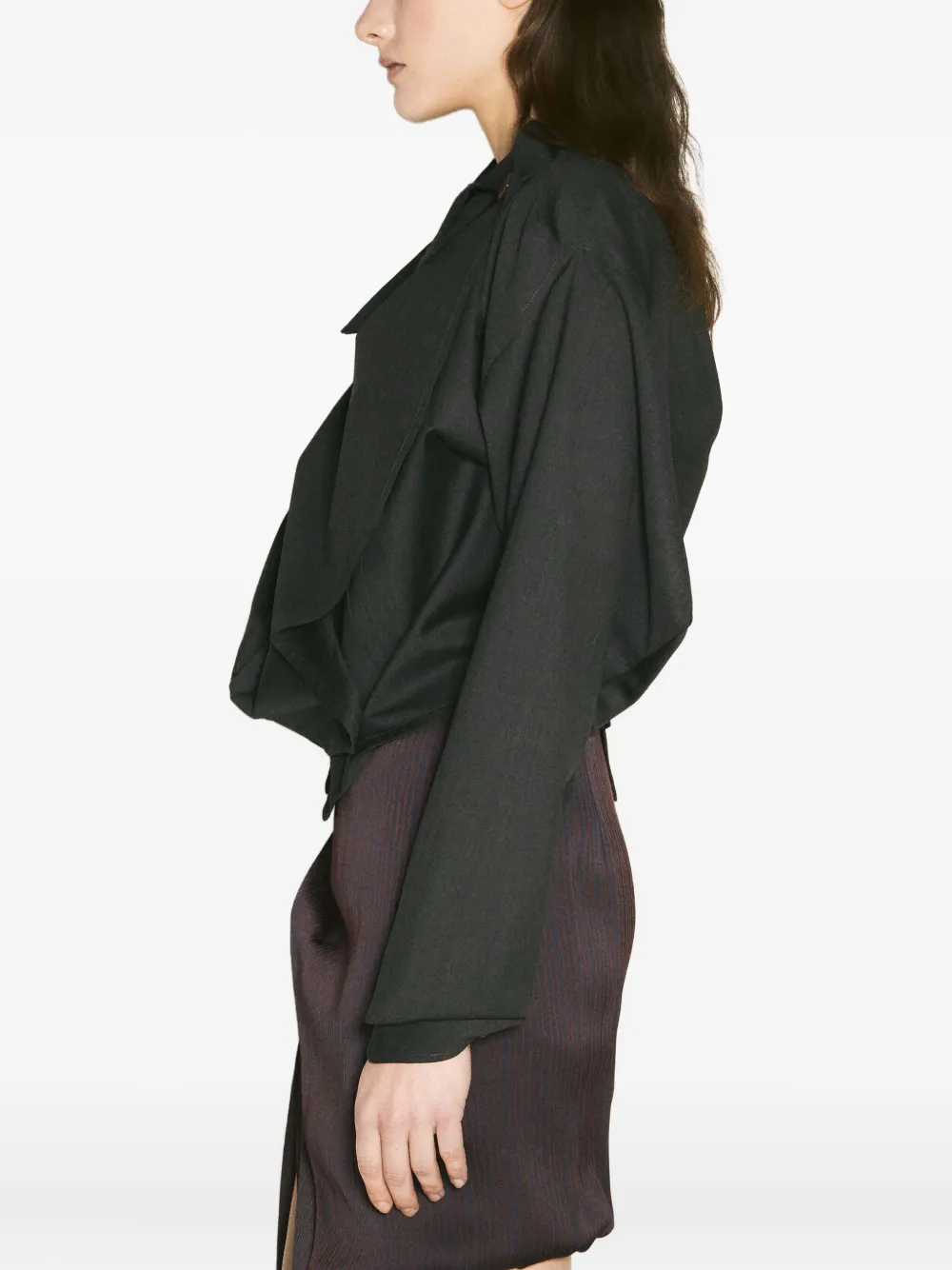 Vivienne Westwood draped asymetrical shirt Zwart