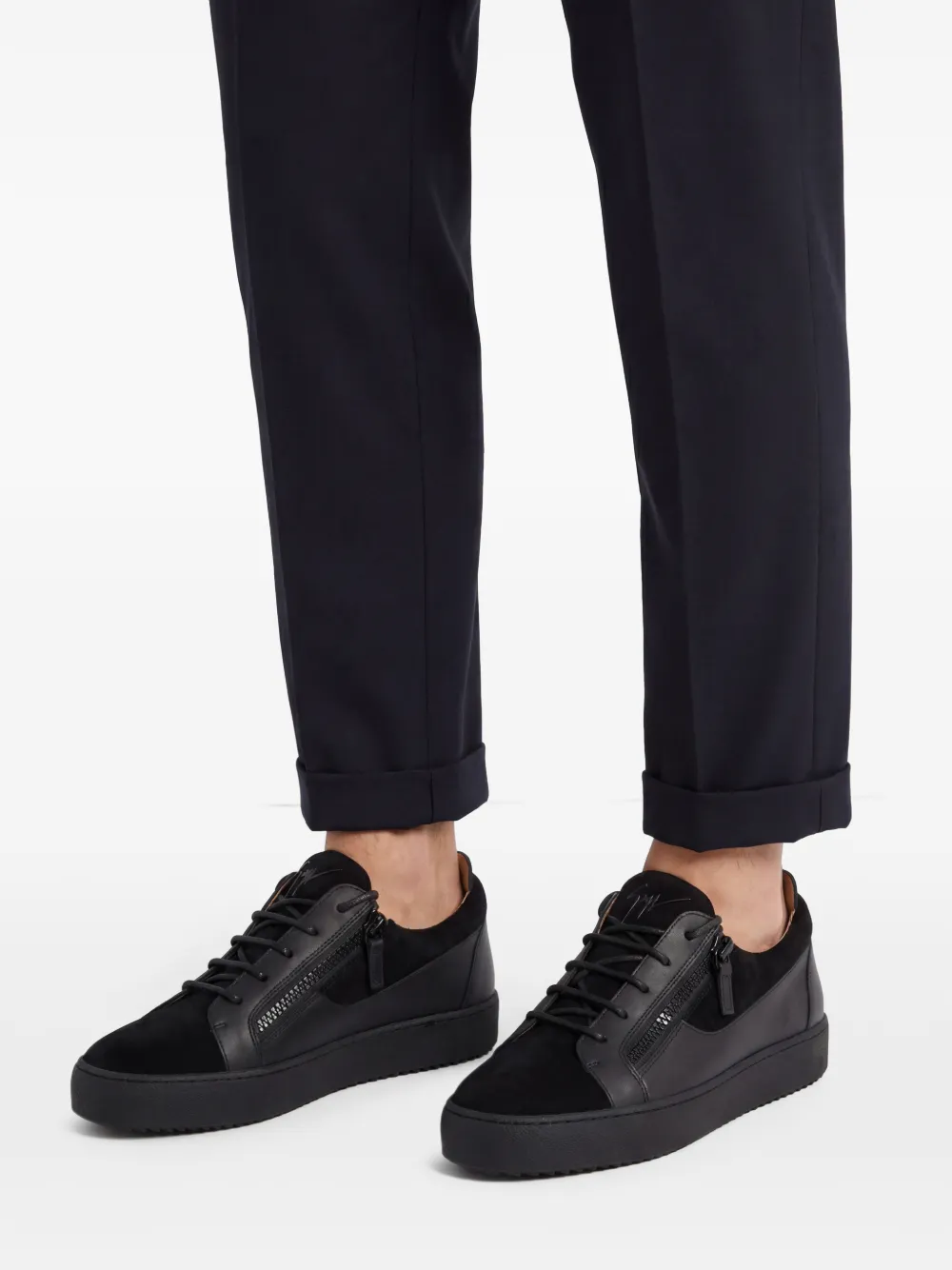 Giuseppe Zanotti Frankie low-top sneakers met dubbele rits Zwart