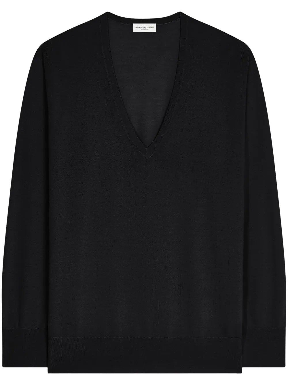 Shop Dries Van Noten Merino Wool Sweater In Black