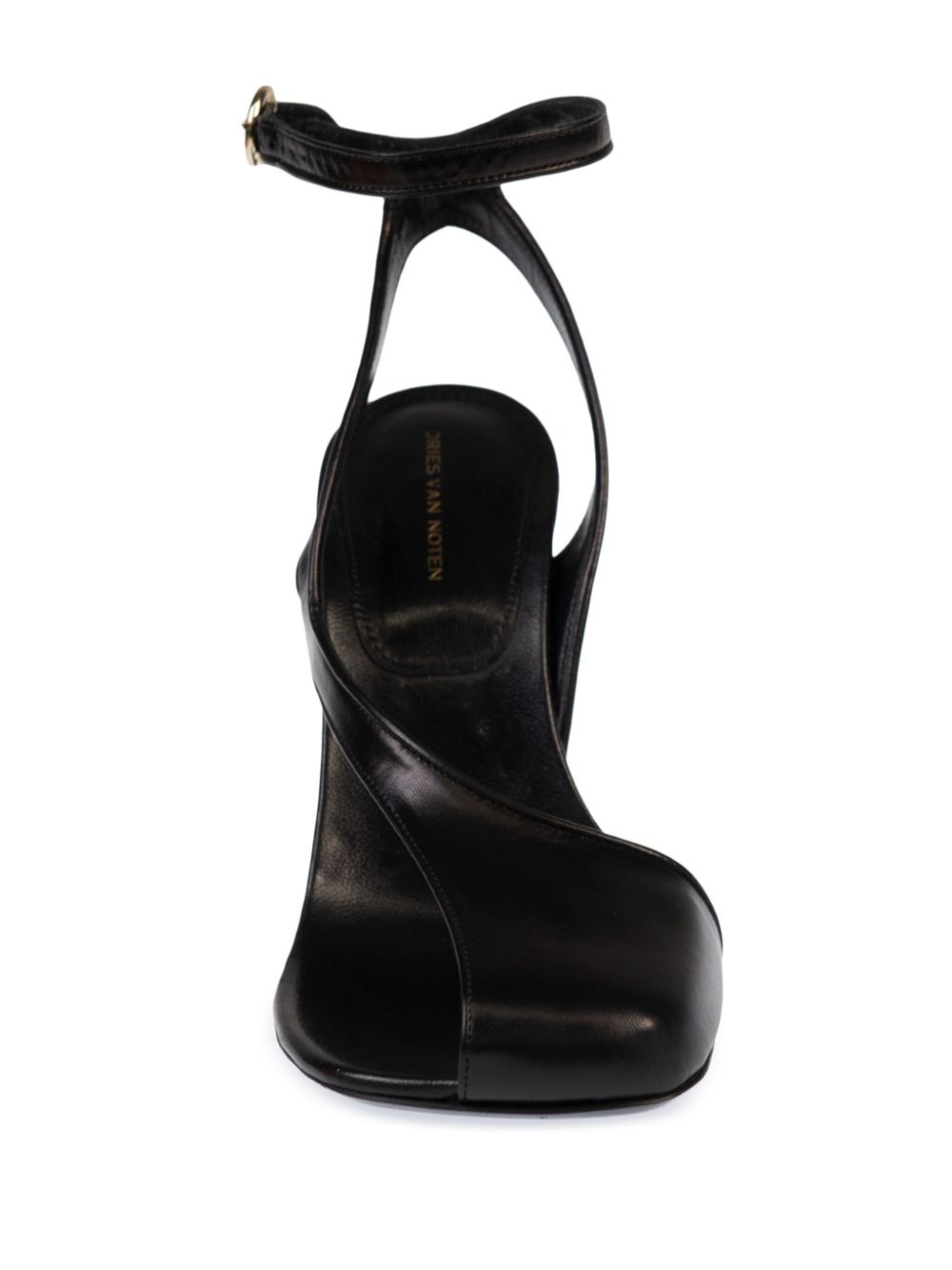 DRIES VAN NOTEN 76mm asymmetric leather sandals Black