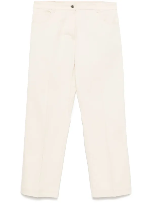 Moncler Cotton Gabardine Trousers in Neutrals