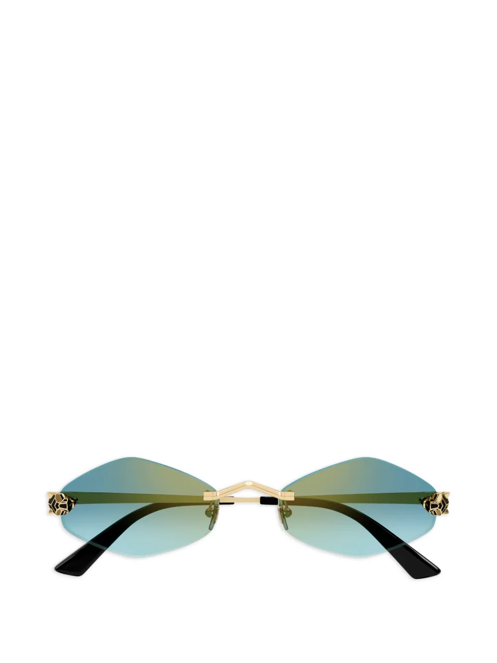 Cartier Eyewear Panthere Sonnenbrille mit geometrischem Gestell - Gold