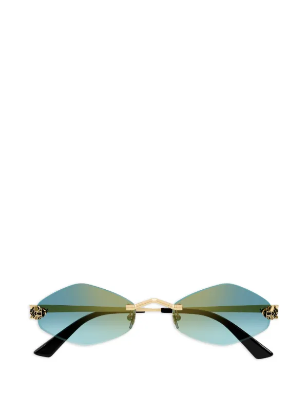 Cartier Eyewear Geometric-shape Sunglasses in Gold