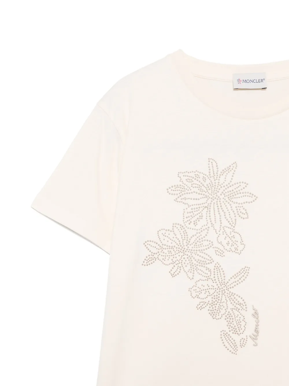 Moncler Enfant T-shirt met bloemenpatroon Beige