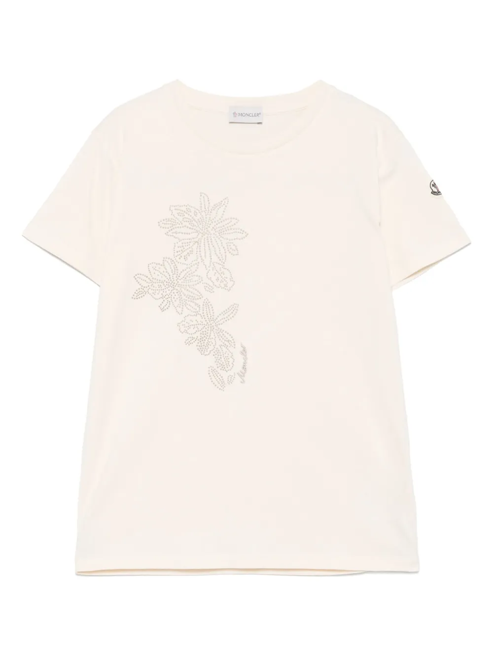 Moncler Enfant T-shirt met bloe patroon Beige