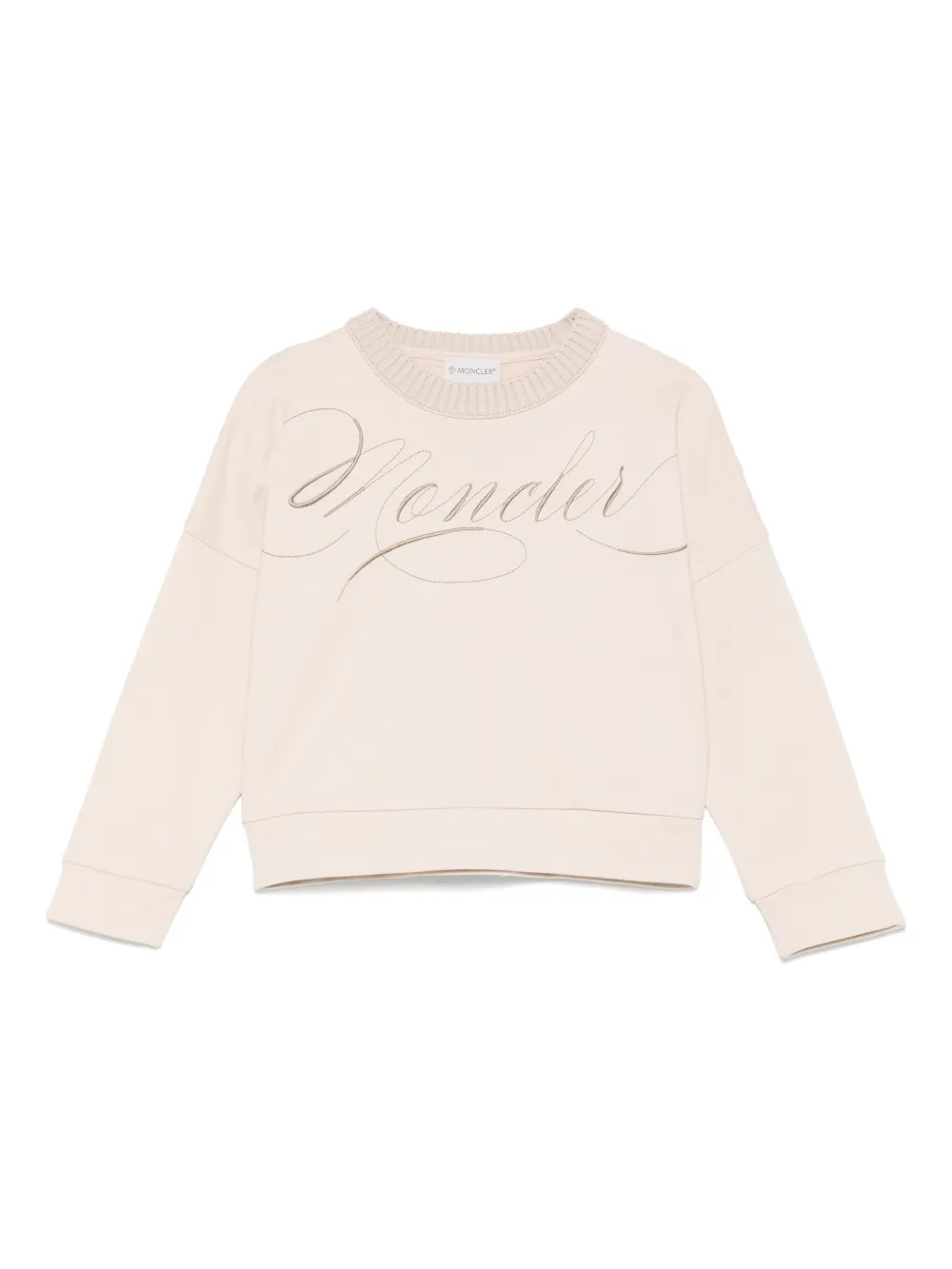Moncler Enfant Sweater met geborduurd logo Roze