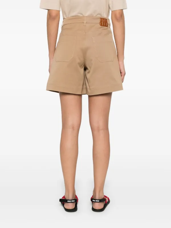 Moncler Cotton Gabardine Shorts | Neutrals | FARFETCH