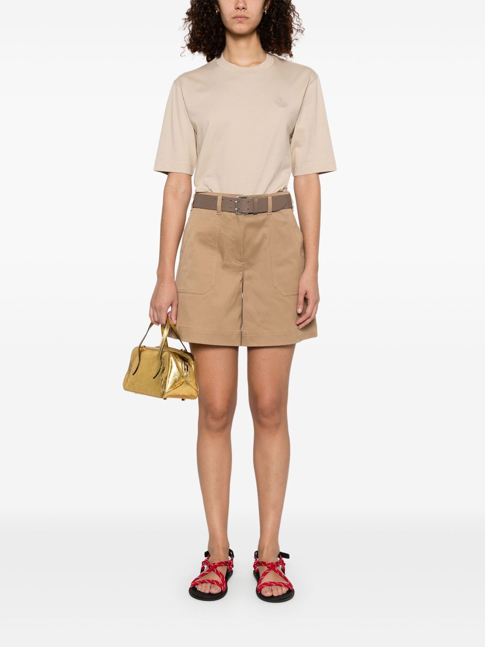 Moncler Katoenen gabardine shorts - Beige