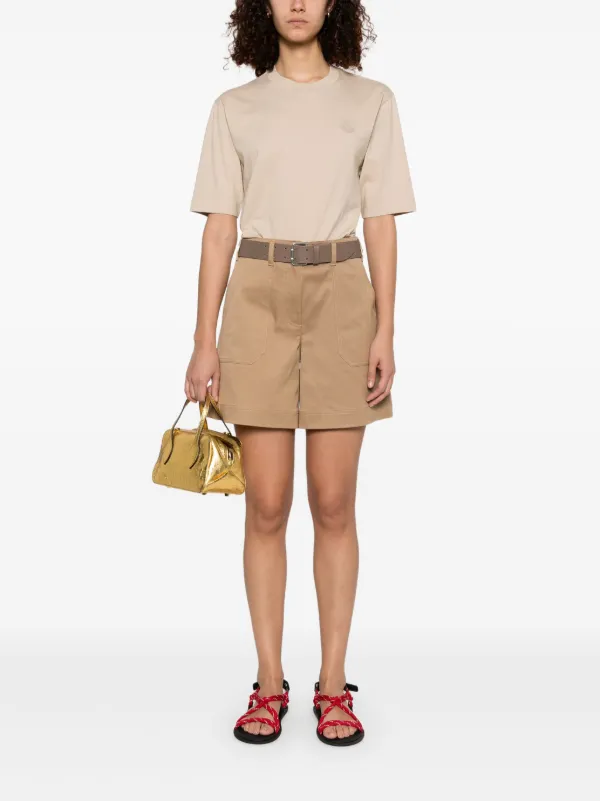 【関税＆送料込み】Moncler Cream Cotton Shorts Moncler Cotton Gabardine Shorts | Neutrals | FARFETCH
