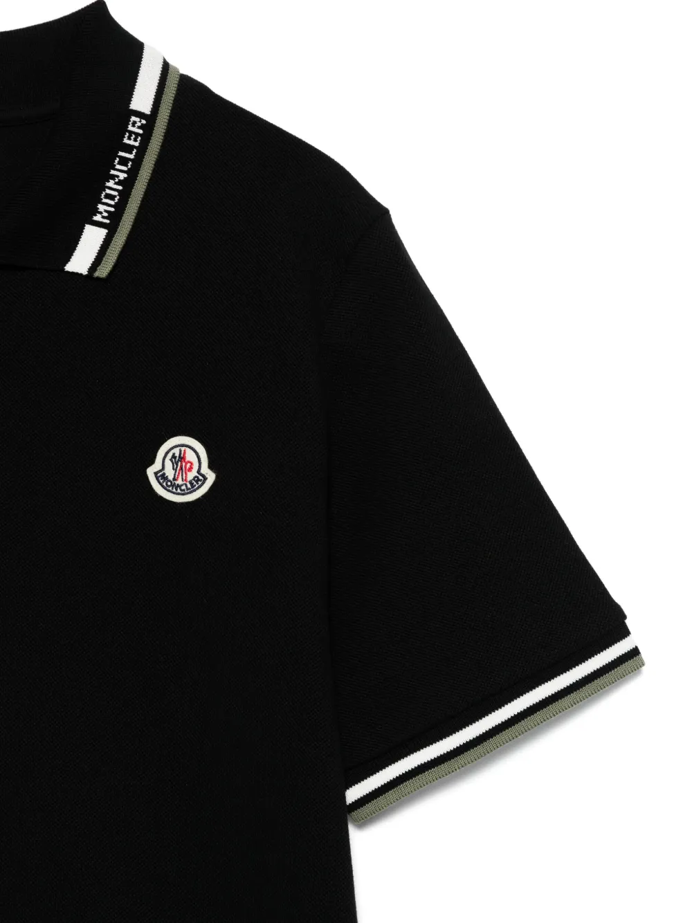 Moncler Enfant Piqué katoenen poloshirt Zwart