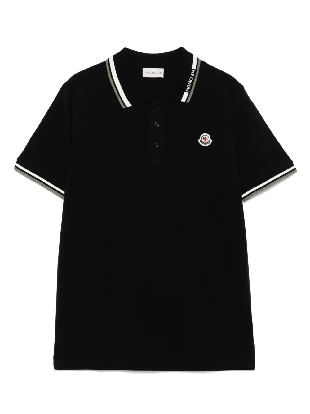 Moncler Enfant Piqué katoenen poloshirt Zwart