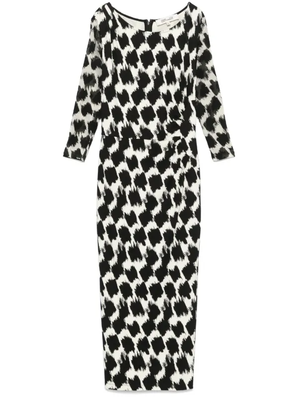 DVF Diane Von Furstenberg Linea Midi Dress | Neutrals | FARFETCH
