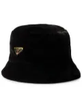 Prada enamel triangle-logo bucket hat - Black