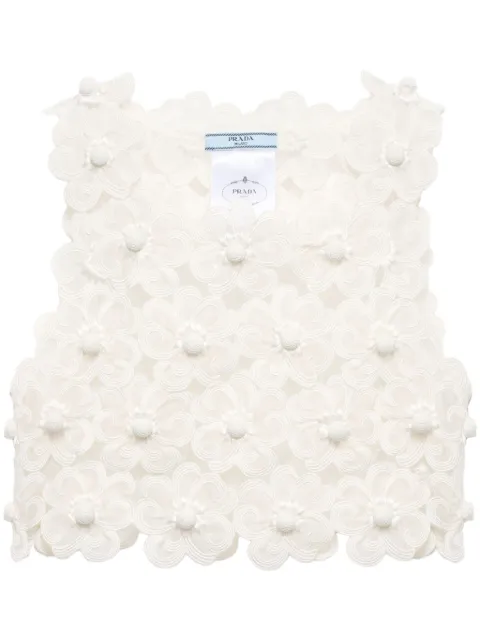 Prada daisy-embroidery top
