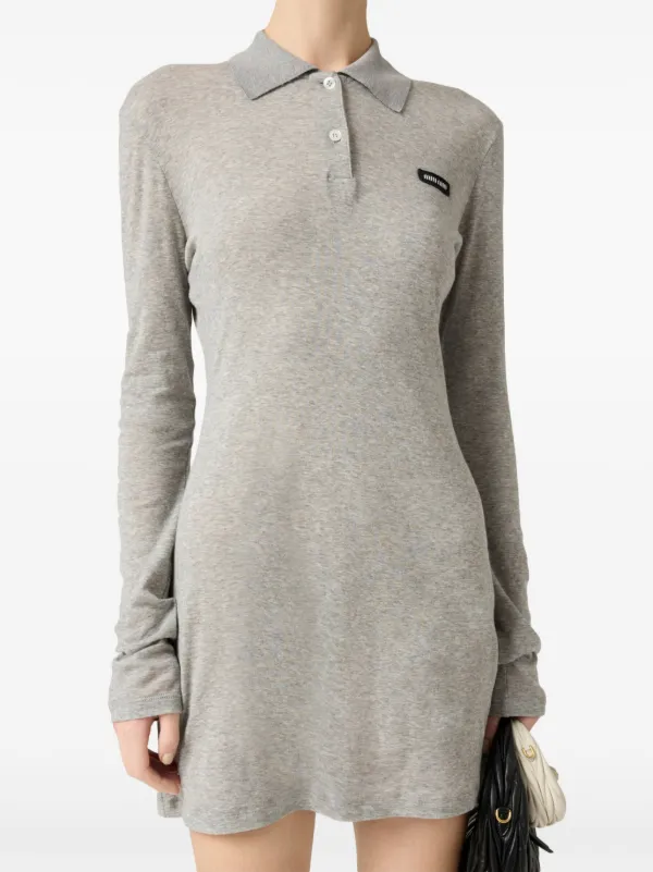 Miu Miu Short Sleeve Mini Dress in Avorio & Beige | FWRD
