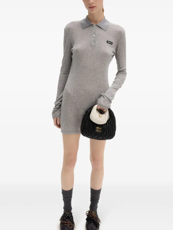 Miu Miu Cotton Mini-Dress - Grey | Editorialist