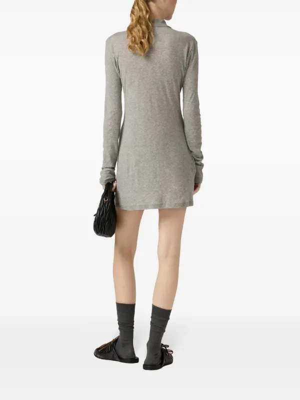 Miu Miu ribbed-knit Mini Dress | Grey | FARFETCH Miu Miu ribbed-knit Mini Dress | Grey | FARFETCH