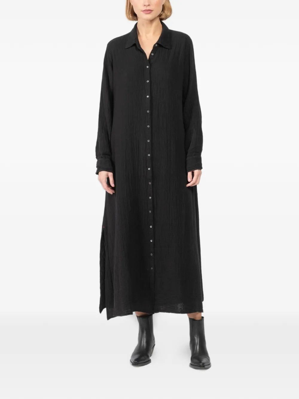 Xirena buttoned-down midi shirt dress - Zwart
