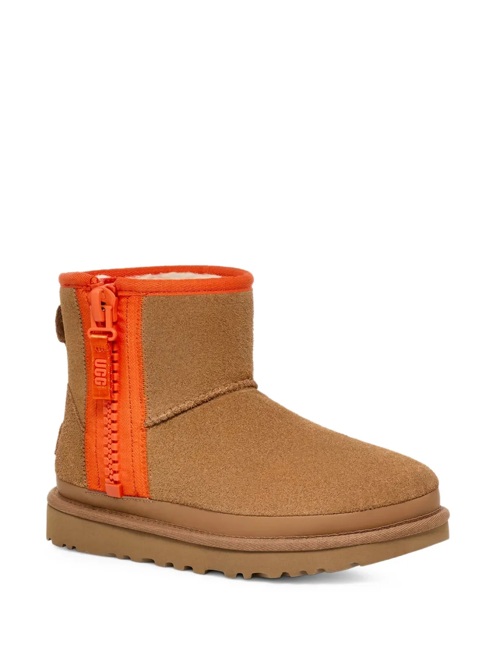UGG Classic Mini Zipper Tape Logo "Chestnut" boots Brown