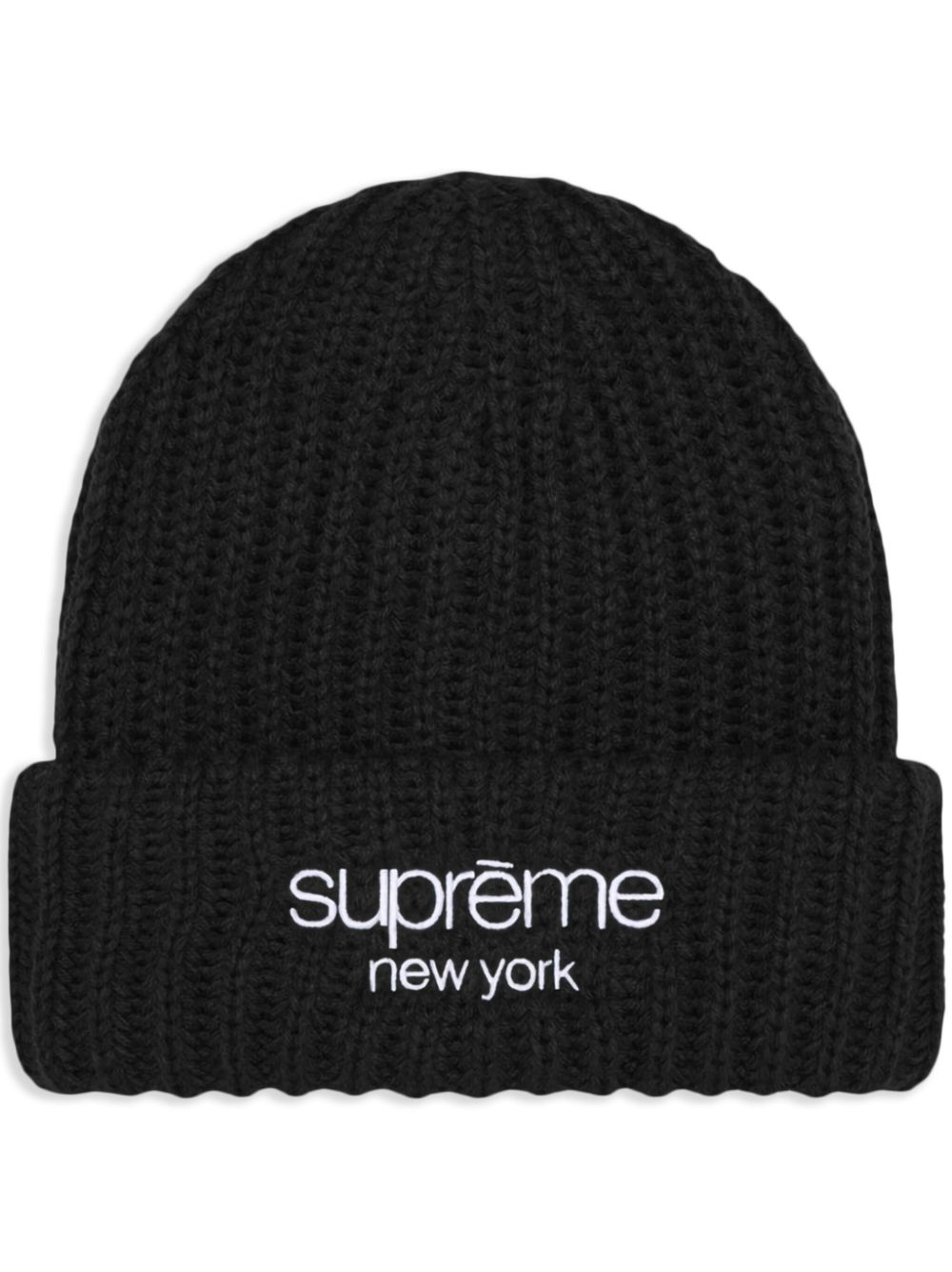 logo-embroidered beanie hat