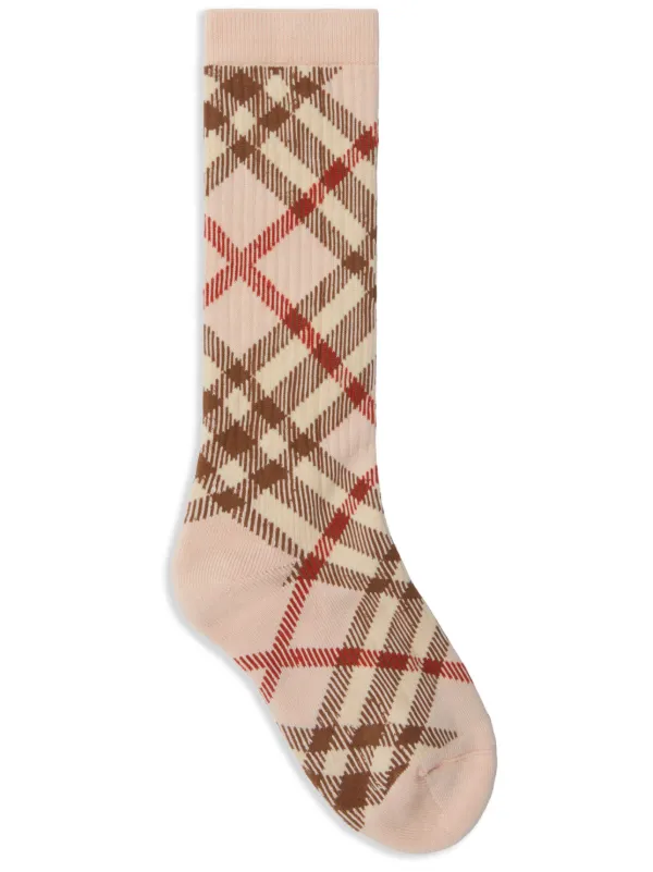 Burberry Checked Cotton Socks Neutrals FARFETCH RO