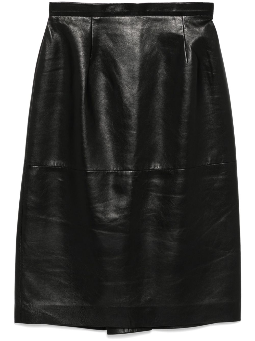 lambskin pencil skirt