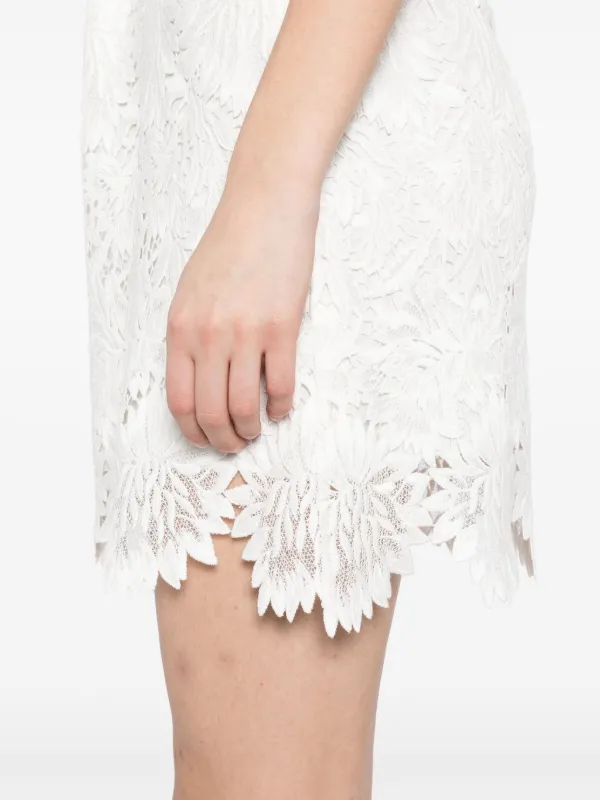 ERMANNO SCERVINO ホワイト　フリル× レース　スカート Ermanno Scervino フローラルレース ミニスカート | ホワイト
