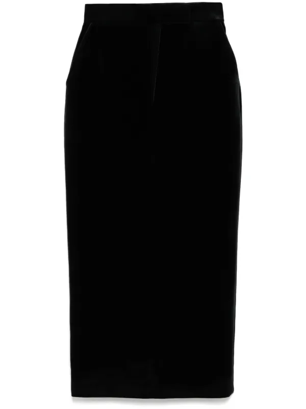 Alex Perry Velvet Pencil Skirt in Black