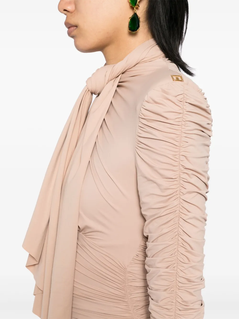 Elisabetta Franchi Mini-jurk met ruches Bruin