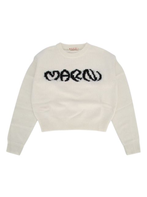 Marni Kids logo-intarsia sweater  