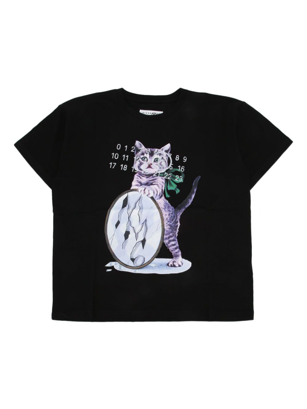 MM6 Maison Margiela Kids cat-print T-shirt - Black